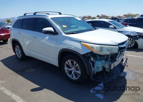 2014 Toyota Highlander Xle V6 из США, поврежденный, VIN 5TDJKRFH8ES009808